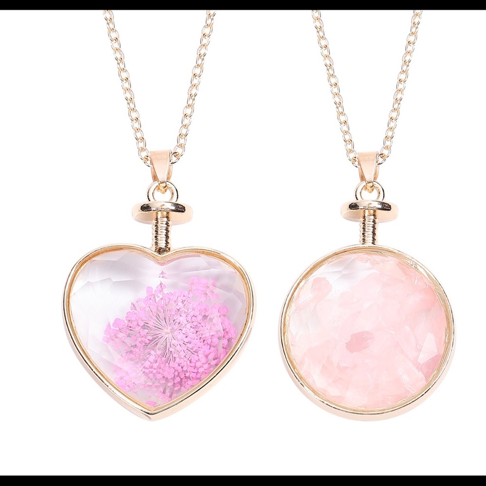 Rose Quartz Set of 2 Nature & Earth Necklaces 5ctw